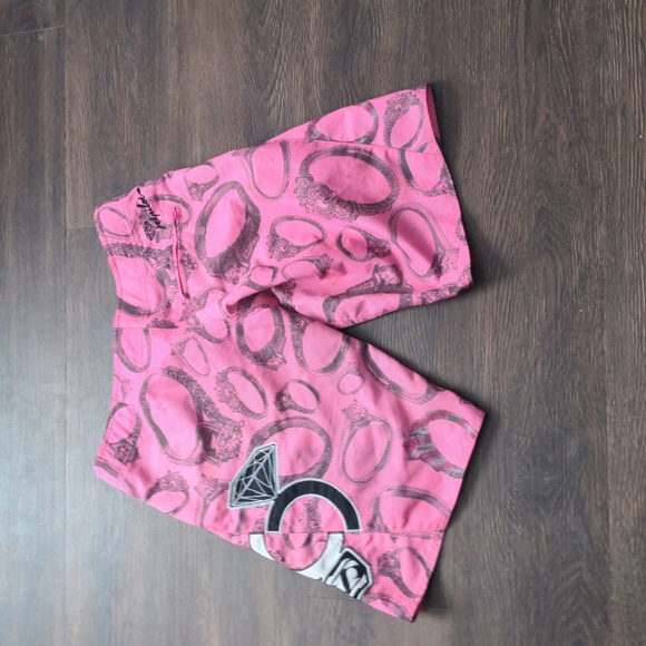 Jetpilot Womans Juniors Size 1 Pink Ring Design Board Shorts - Picture 4 of 4